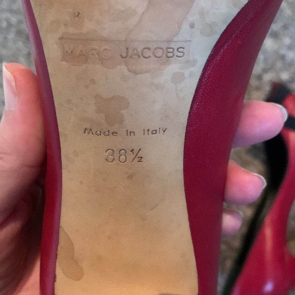 Marc Jacobs Red High Heel with Bow & Peep Toe - Picture 6 of 6